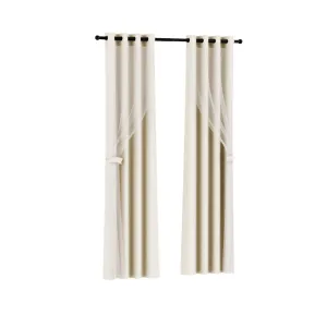 2X 132x274cm | Blockout Sheer Curtains | Beige