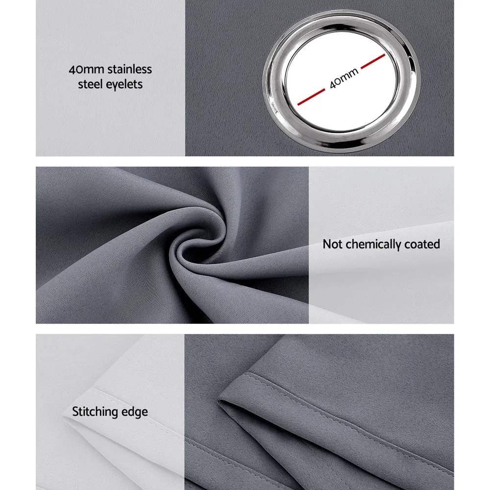 2X 132x274cm | Blockout Sheer Curtains | Charcoal