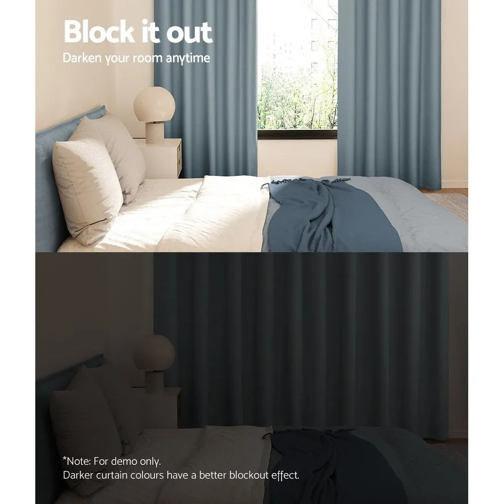 2X Blockout Curtains | Blackout Window Eyelet | 300x230cm | Grey