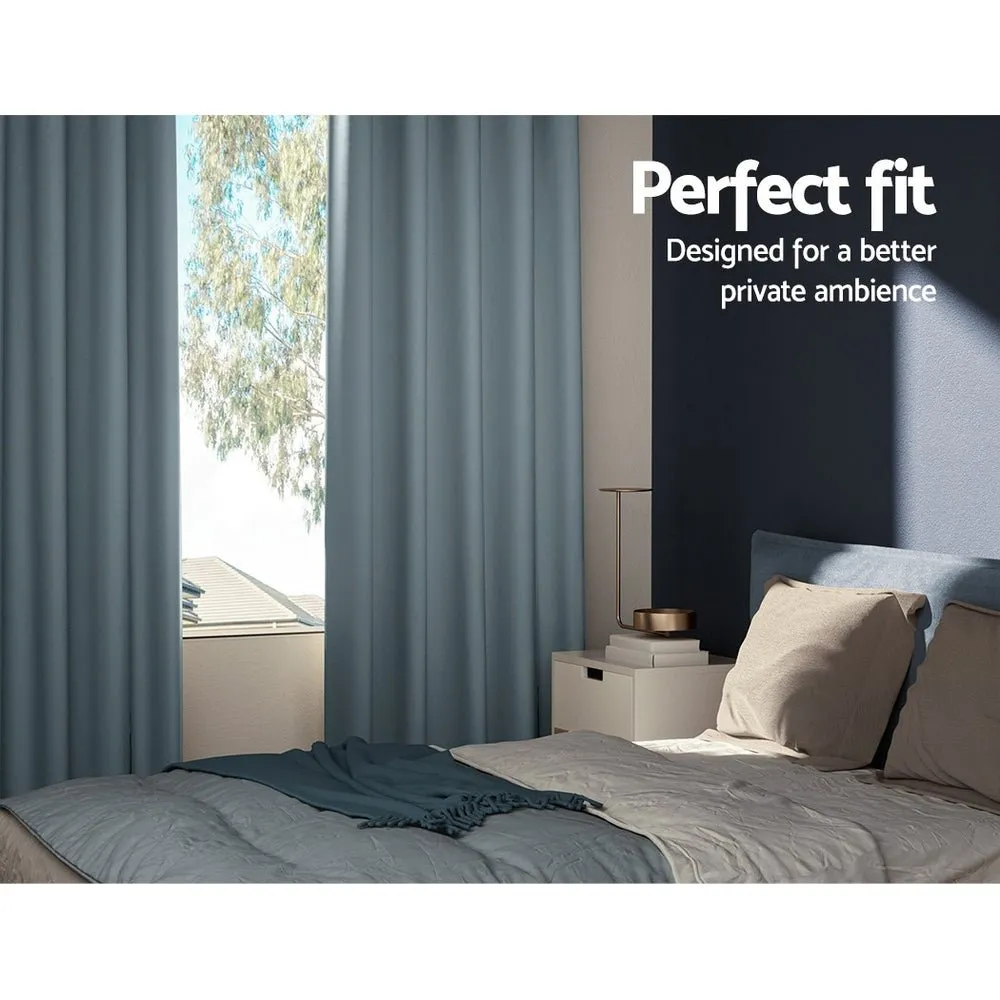 2X Blockout Curtains | Blackout Window Eyelet | 300x230cm | Grey