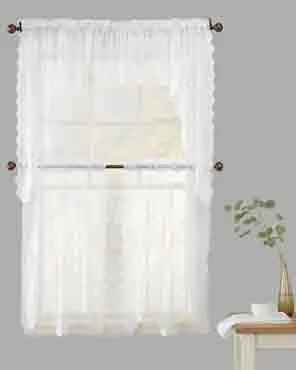 Alison Jacquard Sheer Lace Kitchen Curtain