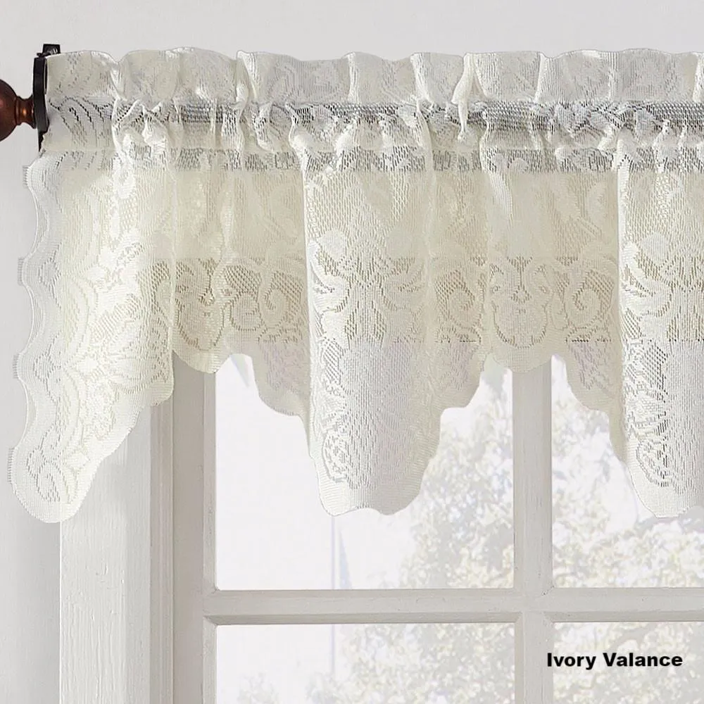 Alison Jacquard Sheer Lace Kitchen Curtain