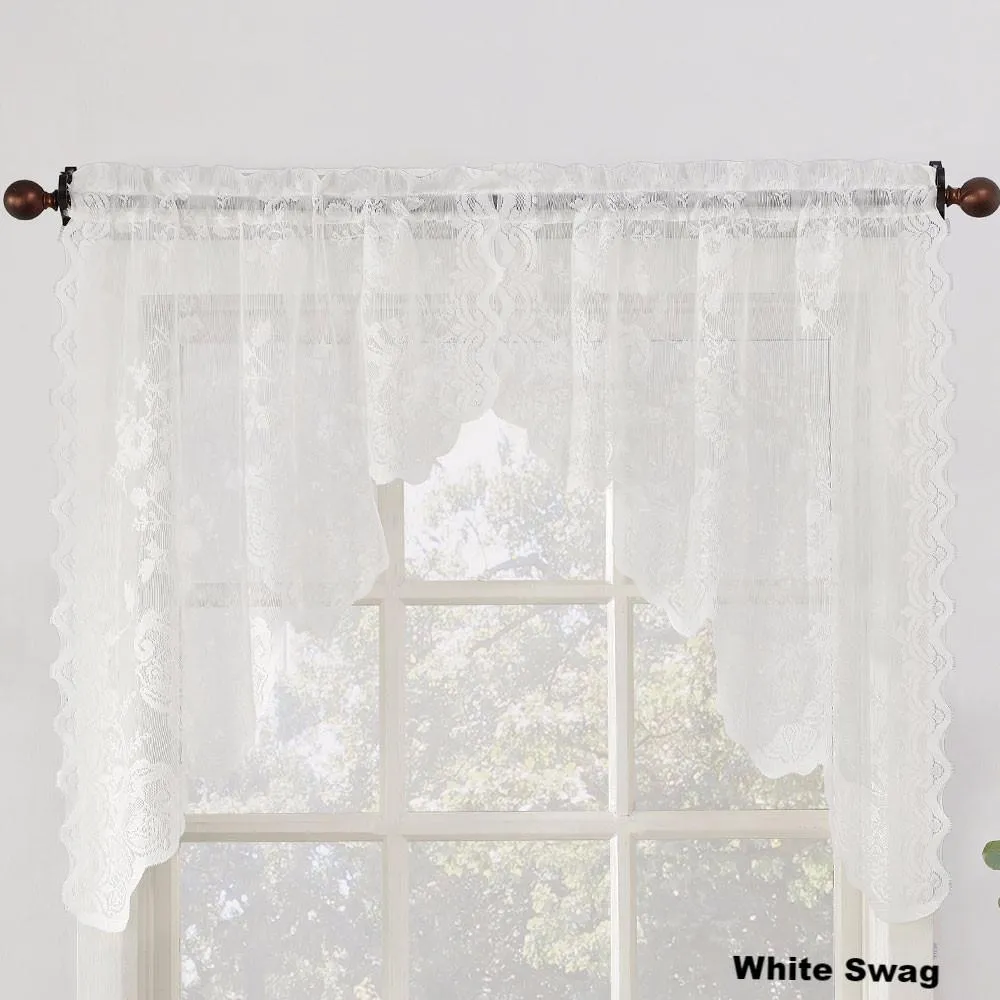 Alison Jacquard Sheer Lace Kitchen Curtain