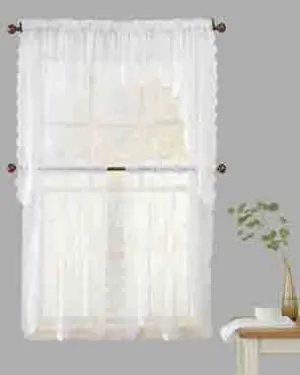 Alison Jacquard Sheer Lace Kitchen Curtain