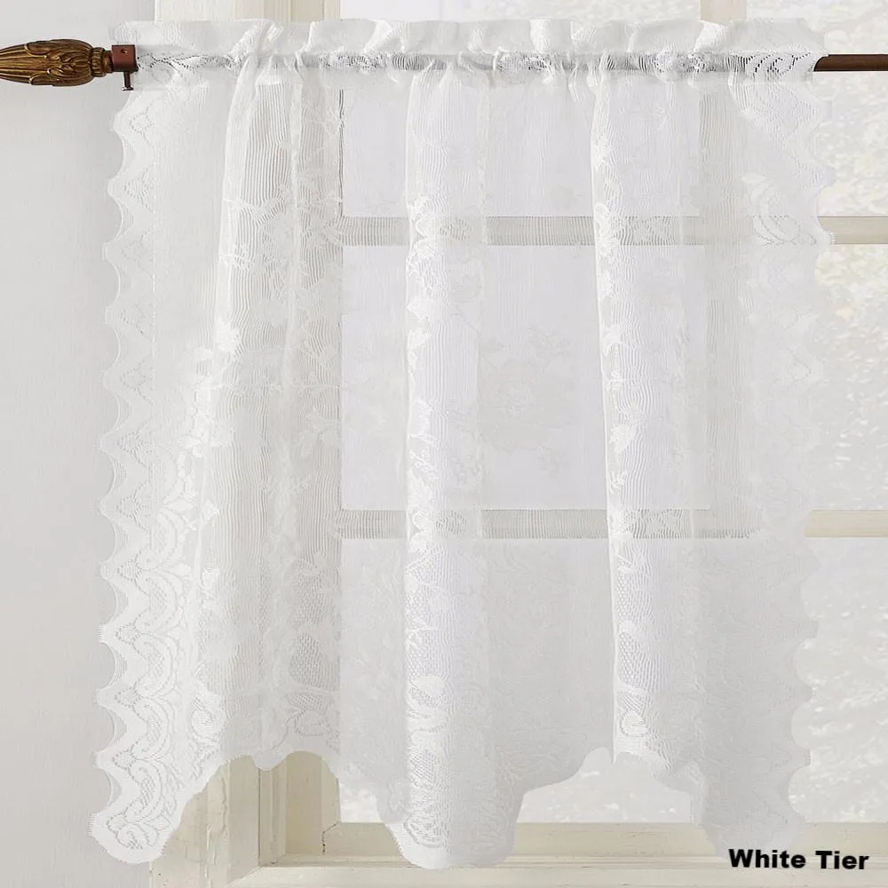 Alison Jacquard Sheer Lace Kitchen Curtain