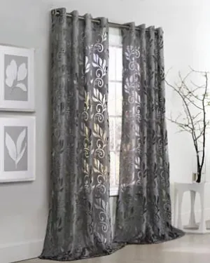 Amelia Burn Out Semi Sheer Grommet Panel