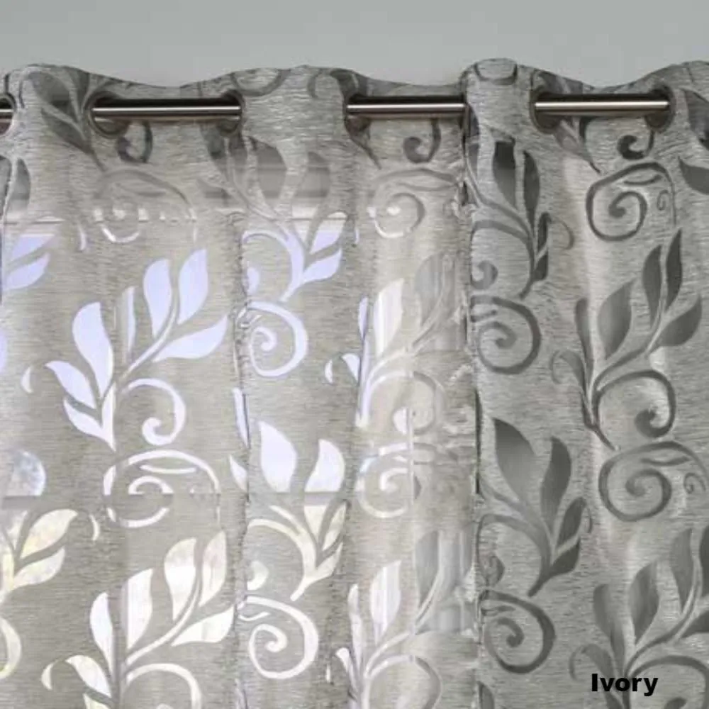 Amelia Burn Out Semi Sheer Grommet Panel