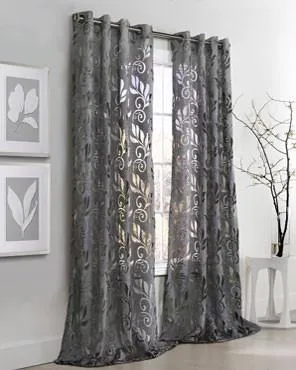 Amelia Burn Out Semi Sheer Grommet Panel