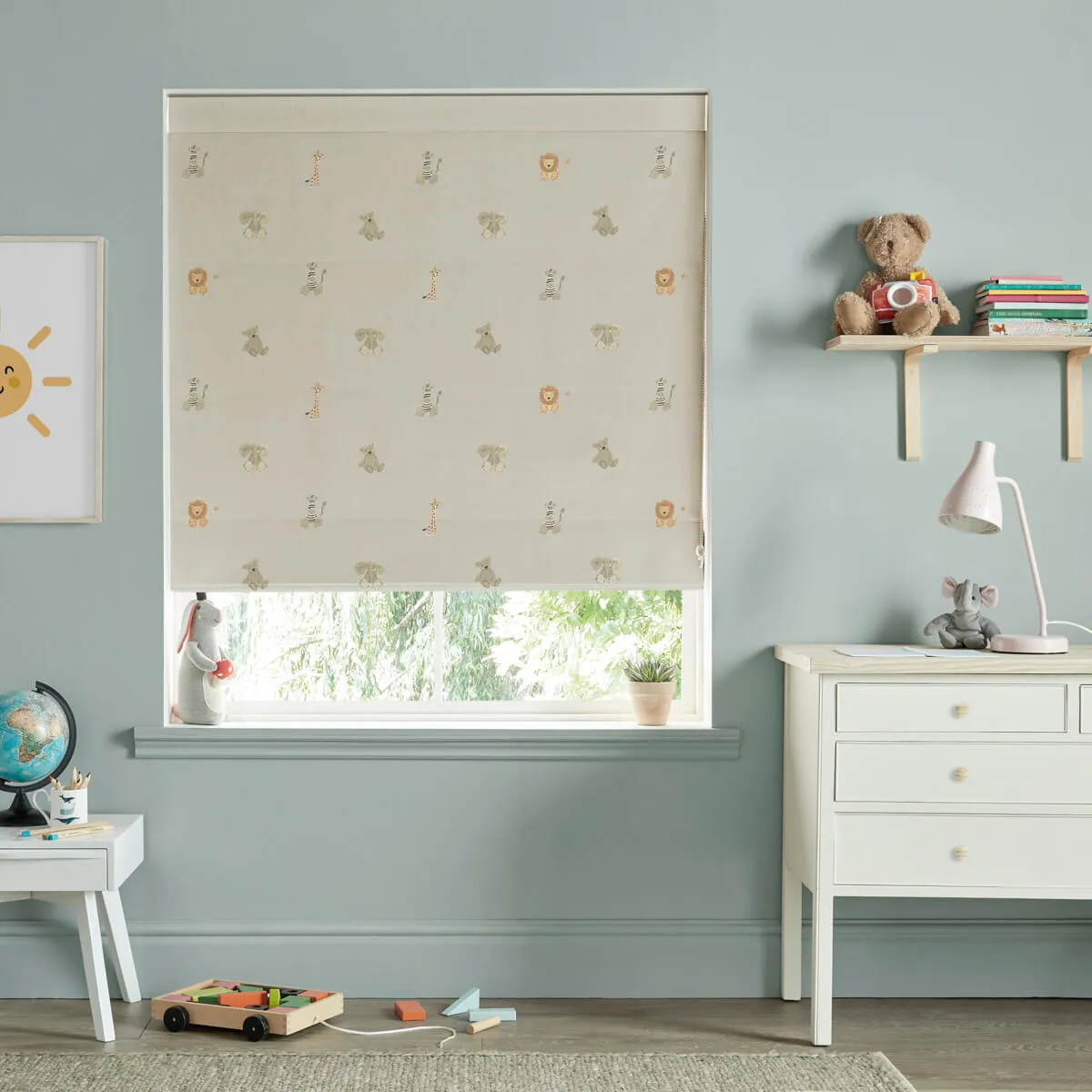 Bears Linen Made to Measure Roman Blind