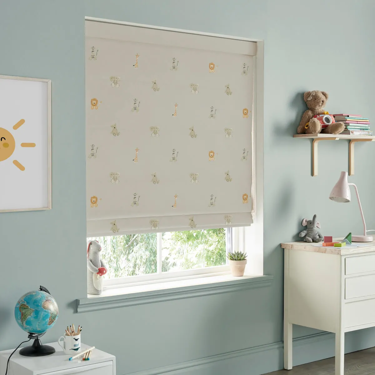 Bears Linen Made to Measure Roman Blind