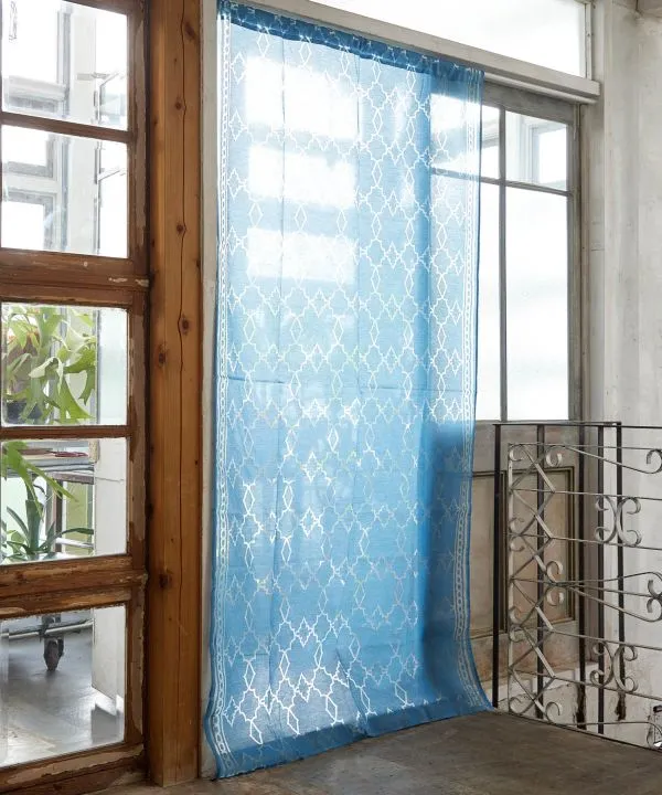 Blue City Sheer Curtain 200 x 105cm