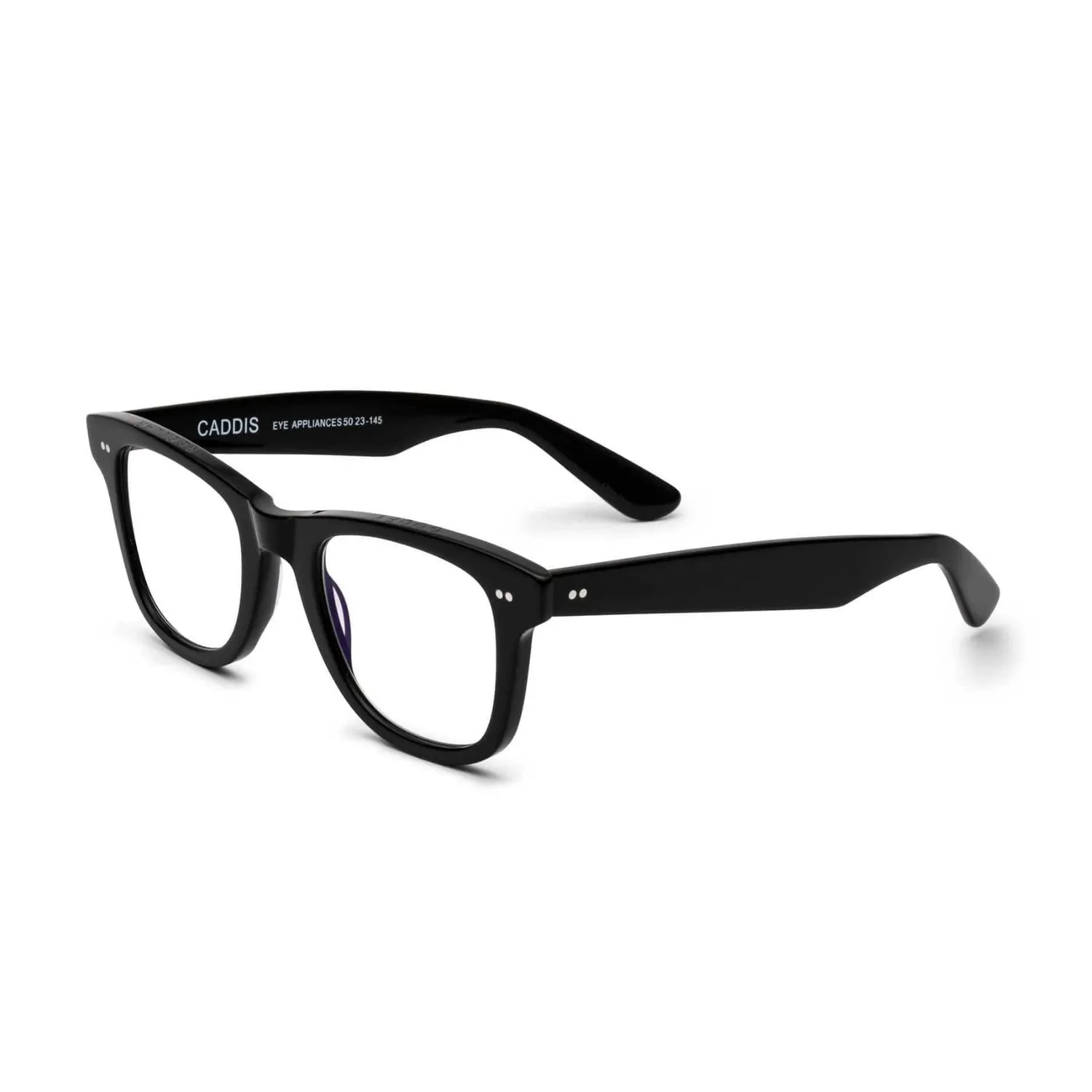 Caddis Porgy Backstage Reading Glasses Glossy Black Thin Frame