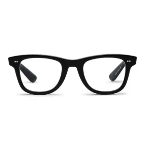 Caddis Porgy Backstage Reading Glasses Glossy Black Thin Frame