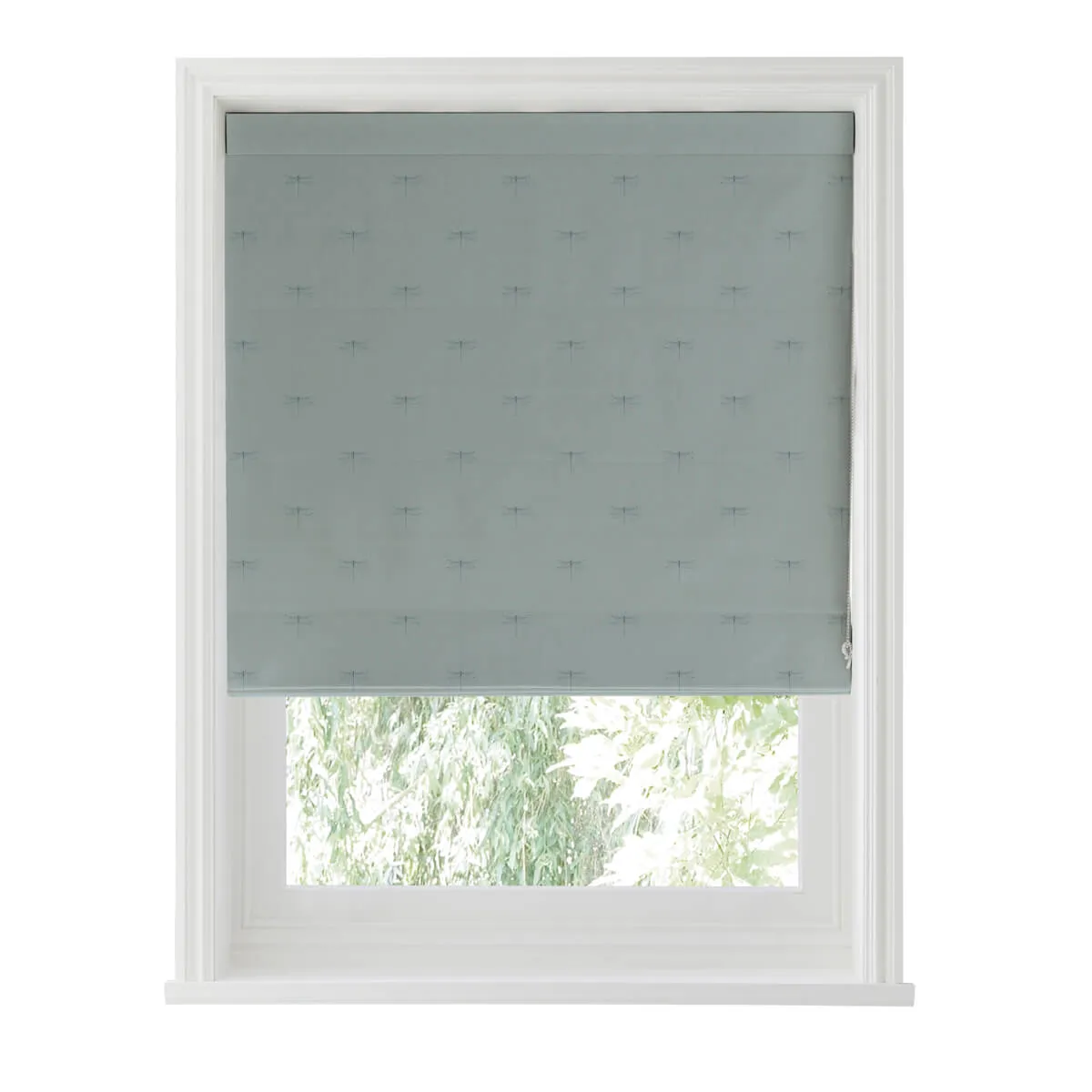 Dragonfly Teal Curtains/Roman Blind Sample