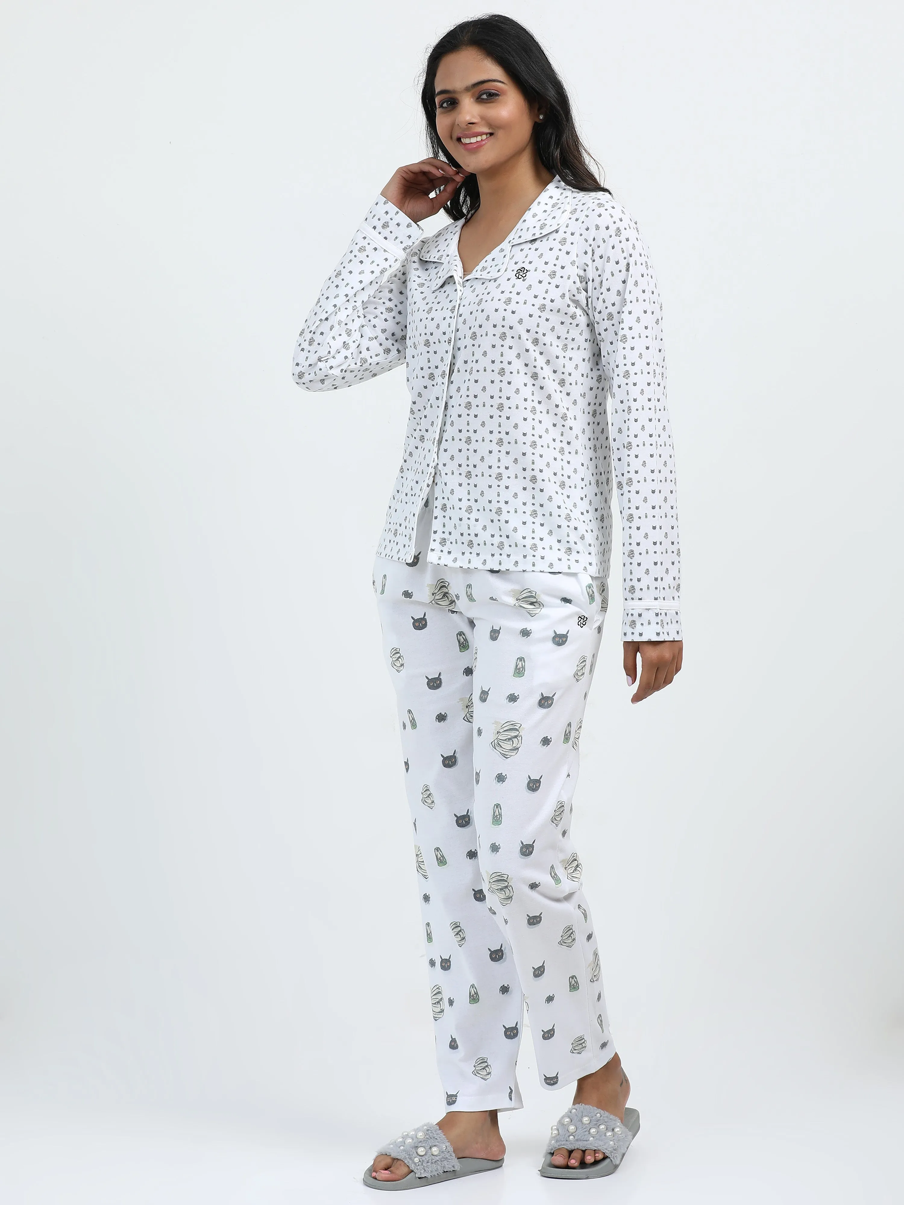 Eco Women's Halloween Printed Pyjama Set