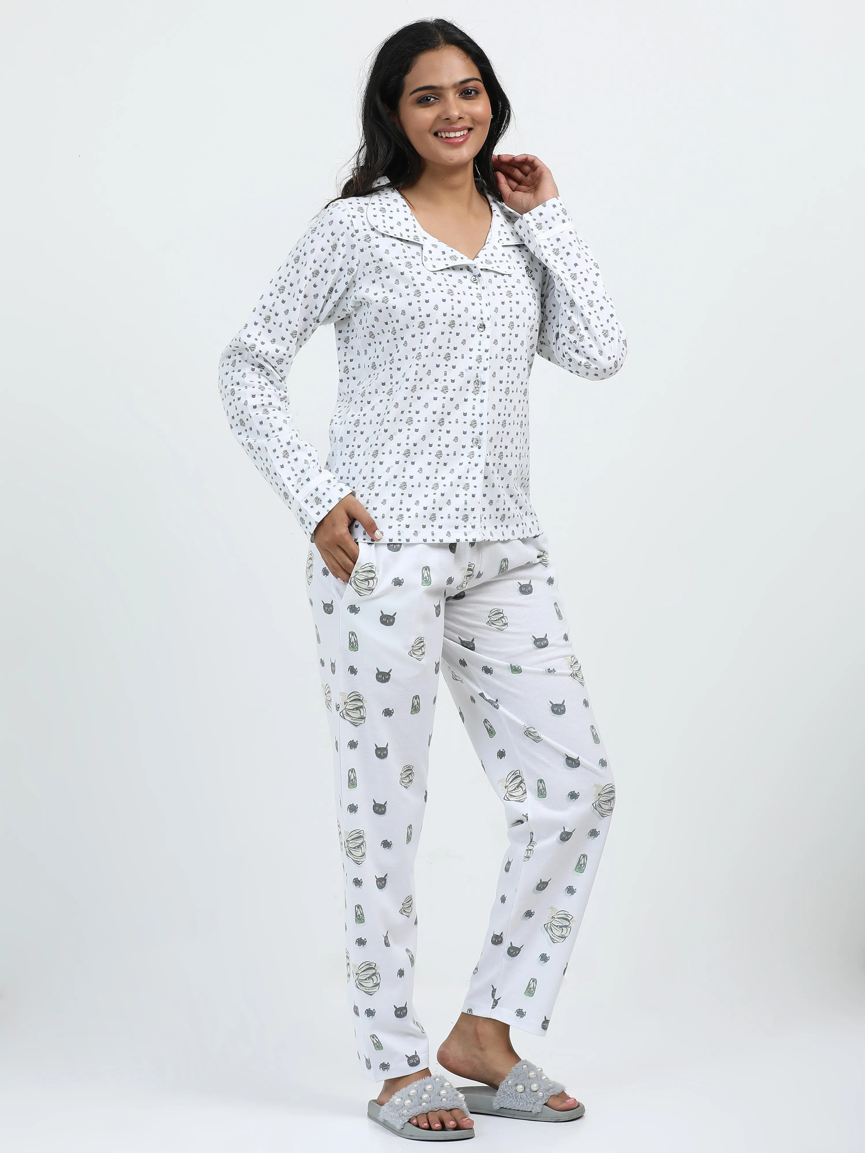 Eco Women's Halloween Printed Pyjama Set