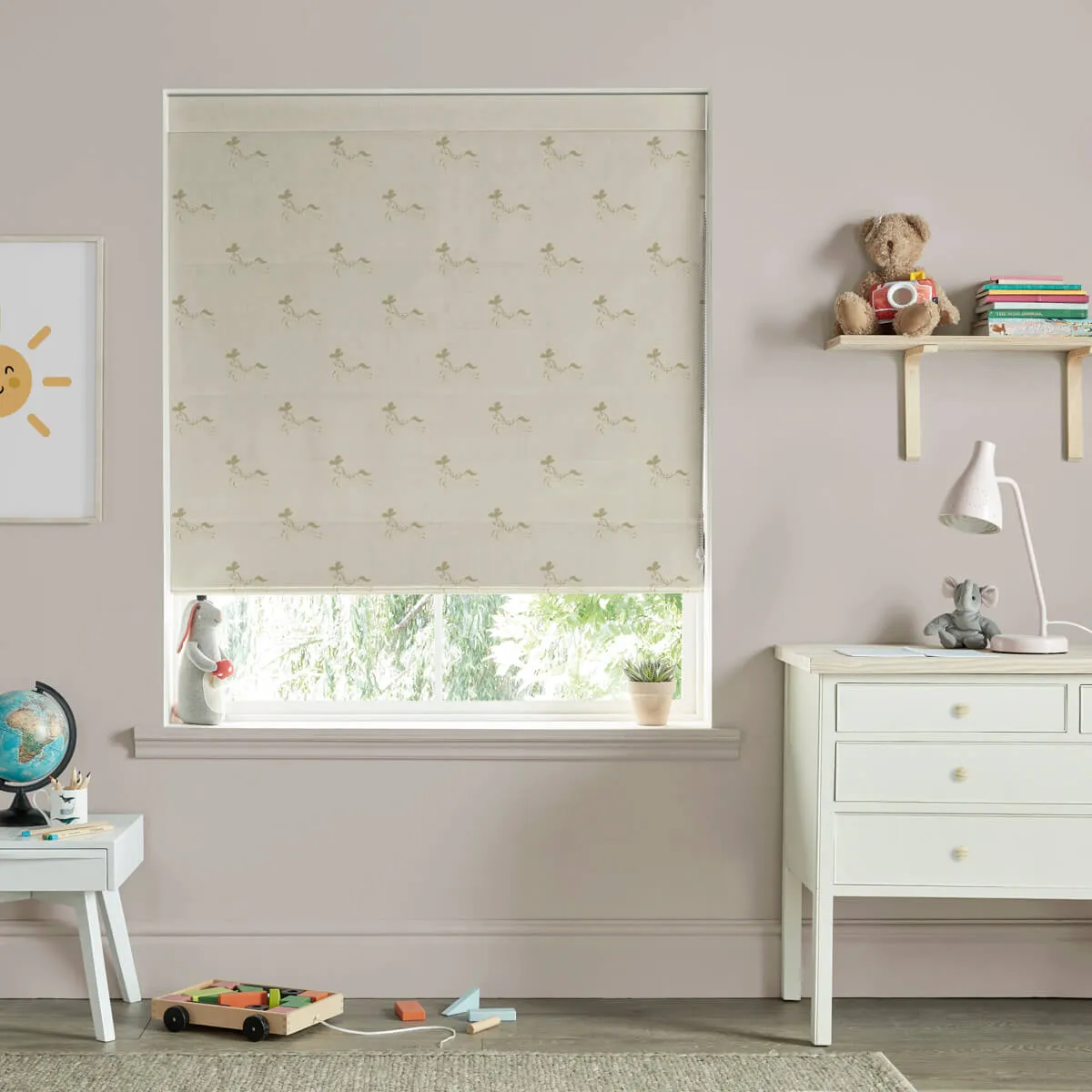 Fairground Ponies Gold Curtains/Roman Blind Sample