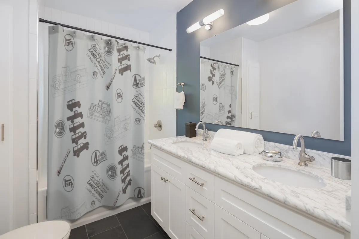 Land Cruiser Gray Shower Curtains by Reefmonkey