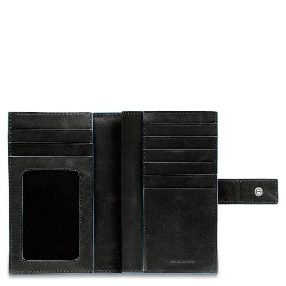 Portafoglio donna con porta monete e porta carte di credito blue square