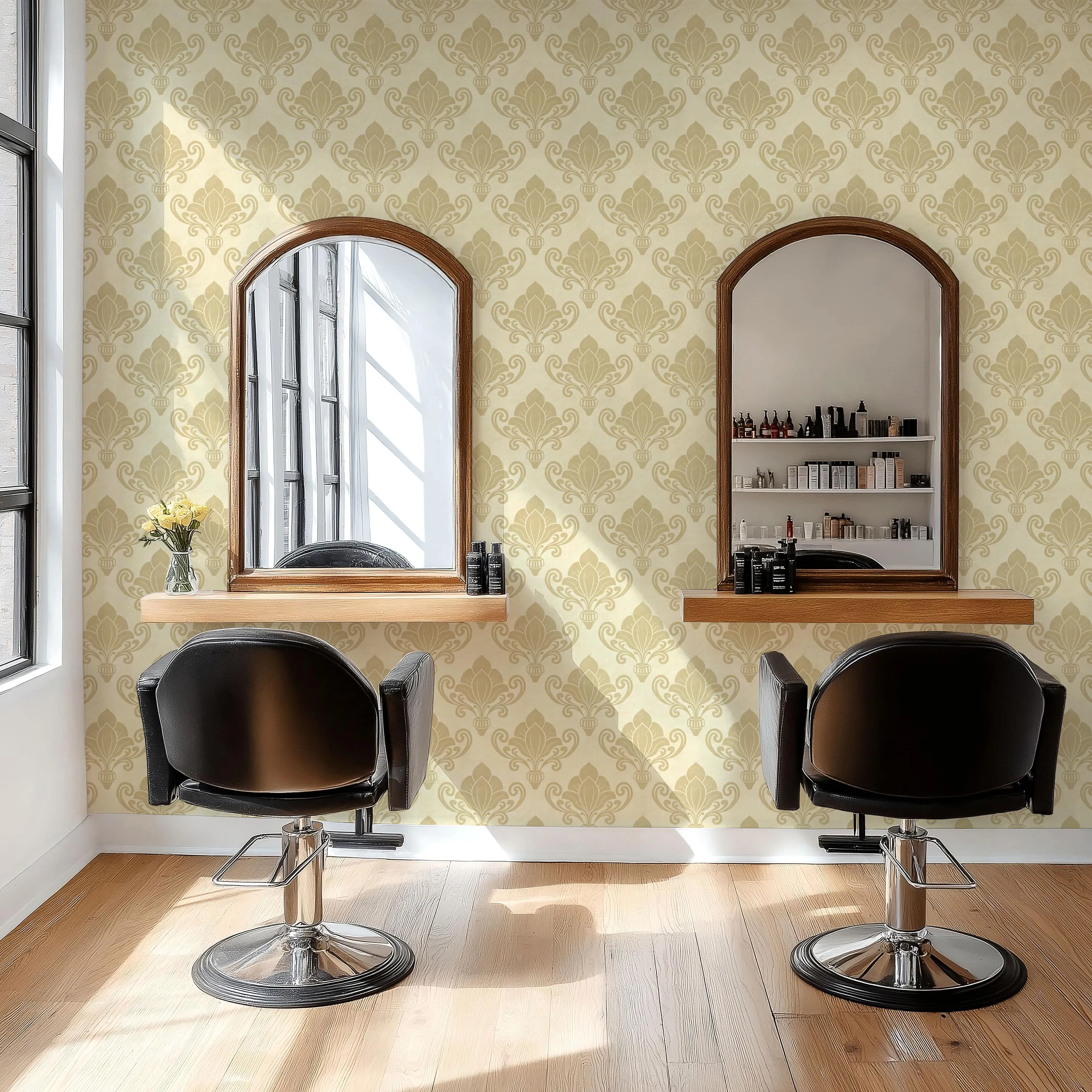 Rococo Reverie – Cream Damask Wallpaper
