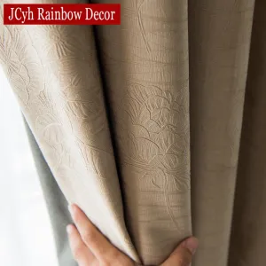 Solid Engraved Blackout Curtains For Living Room Bedroom Modern Blackout Curtains For Window Treatment Drapes Blinds Shading 85%