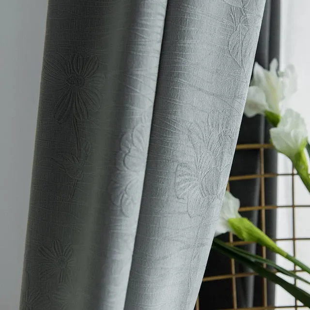 Solid Engraved Blackout Curtains For Living Room Bedroom Modern Blackout Curtains For Window Treatment Drapes Blinds Shading 85%