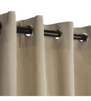 Sunbrella Outdoor Curtain With Nickel Grommets - Antique Beige