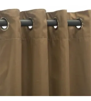 Sunbrella Outdoor Curtain With Nickel Grommets - Canvas Cocoa