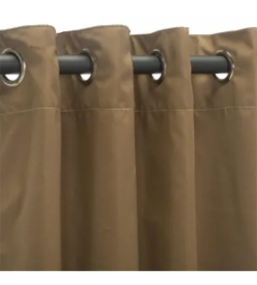 Sunbrella Outdoor Curtain With Nickel Grommets - Canvas Cocoa