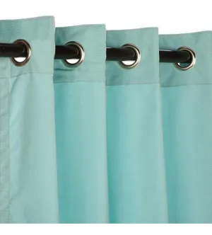 Sunbrella Outdoor Curtain With Nickel Grommets - Canvas Glacier