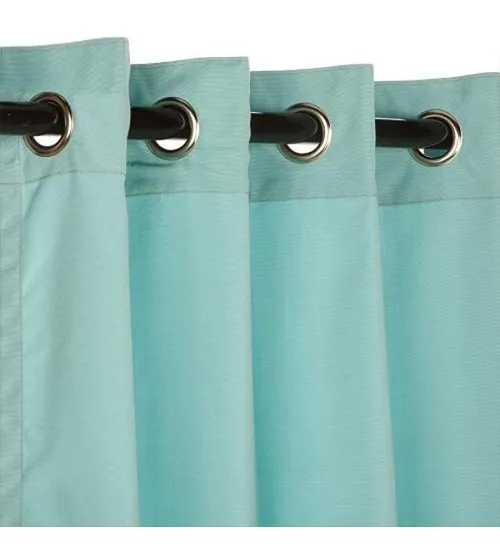 Sunbrella Outdoor Curtain With Nickel Grommets - Canvas Glacier