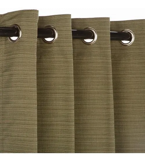 Sunbrella Outdoor Curtain with Nickel Grommets - Dupione Laurel