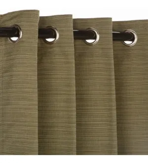 Sunbrella Outdoor Curtain with Nickel Grommets - Dupione Laurel