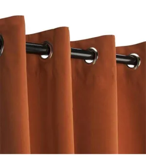 Sunbrella Outdoor Curtain With Nickel Grommets - Rust