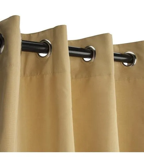 Sunbrella Outdoor Curtain With Nickel Grommets - Wheat