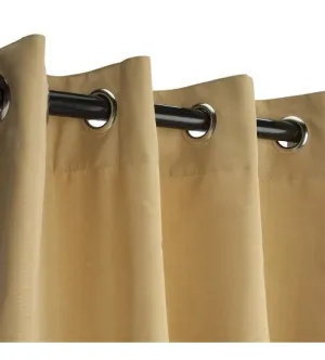Sunbrella Outdoor Curtain With Nickel Grommets - Wheat