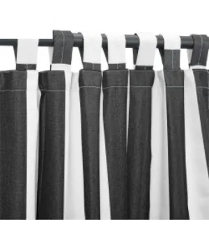 Sunbrella Outdoor Curtain With Tab Top - Cabana Black