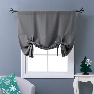 Thermal Insulated Blackout Curtain Tie Up Shade Small Window Valance Balloon Blind