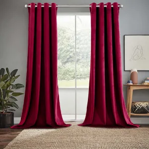Velvet Heavyweight Grommet Curtain Panels (Set of 2)